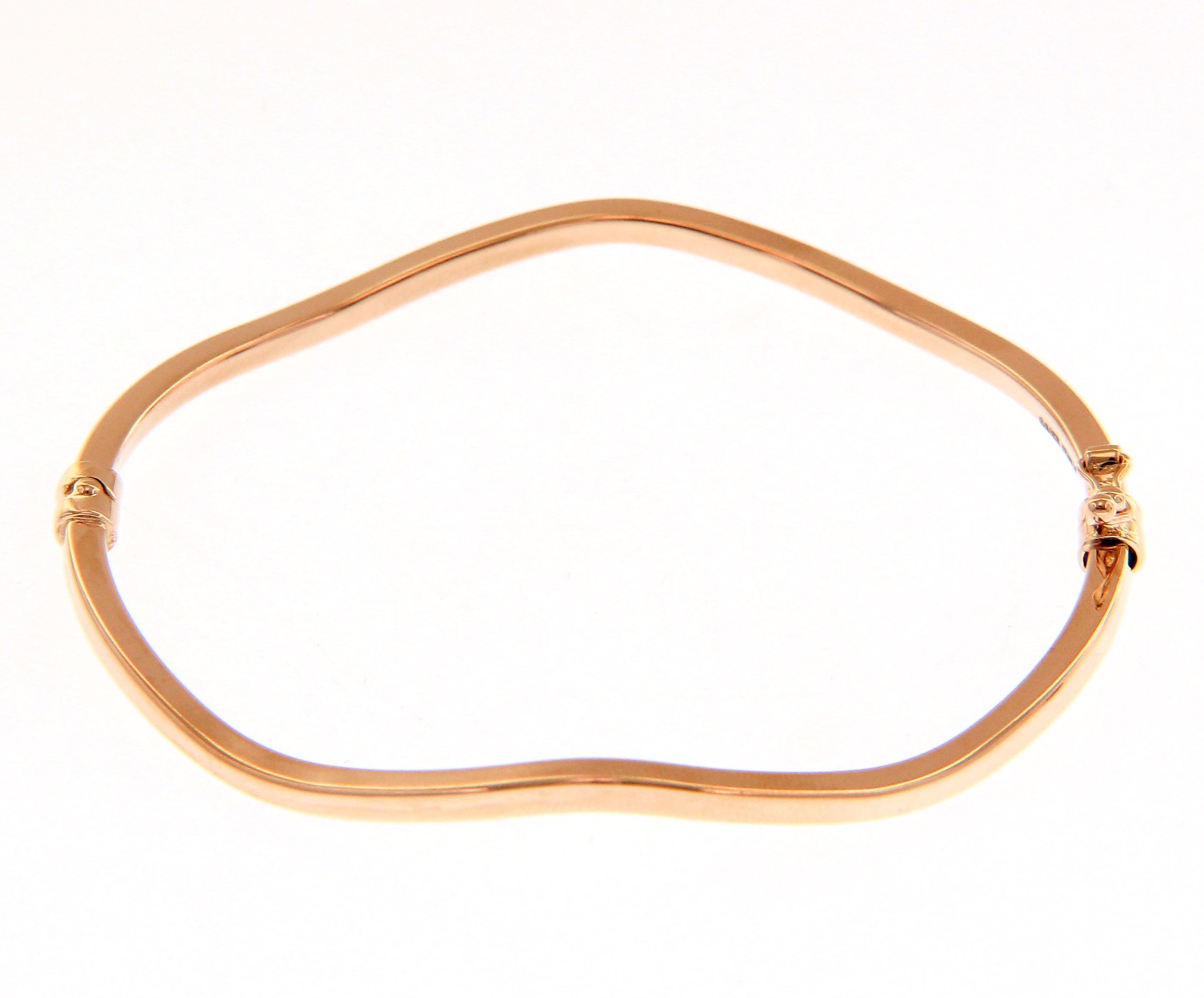 Rose gold wavy bracelet with clasp k14 (code S226483)